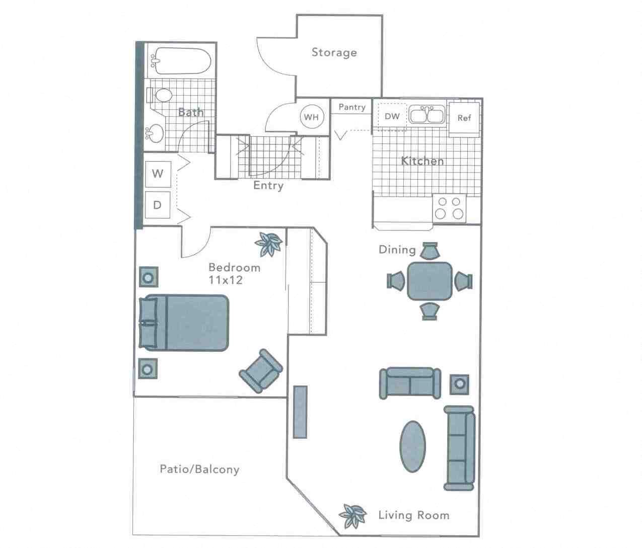 One Bedroom Floorplan