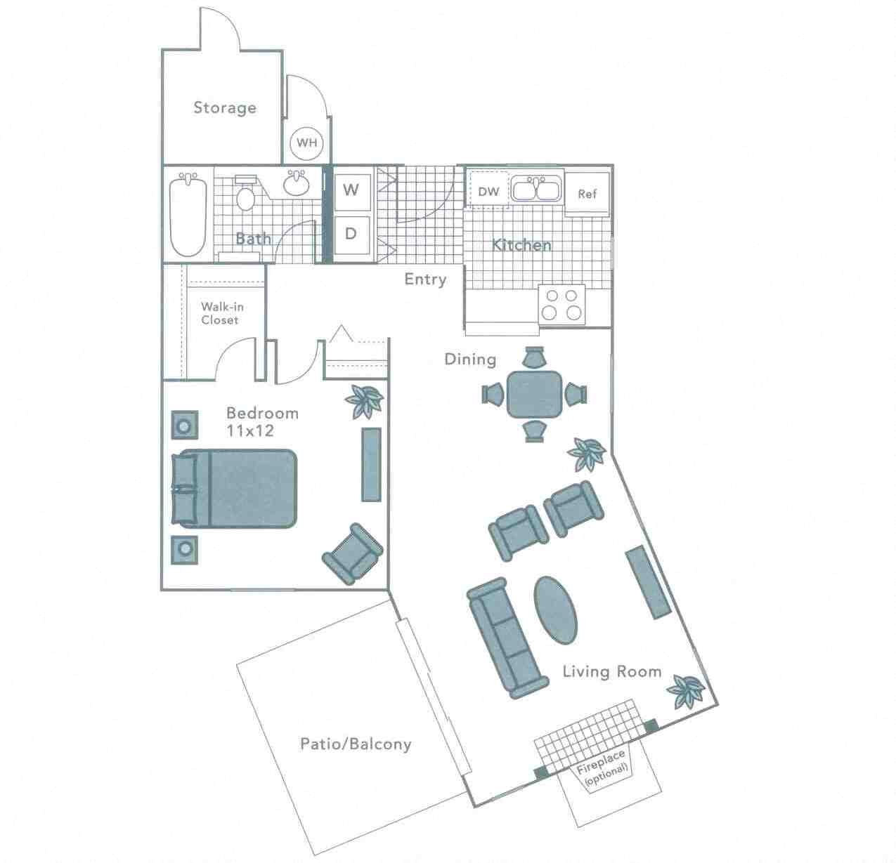 One Bedroom Floorplan