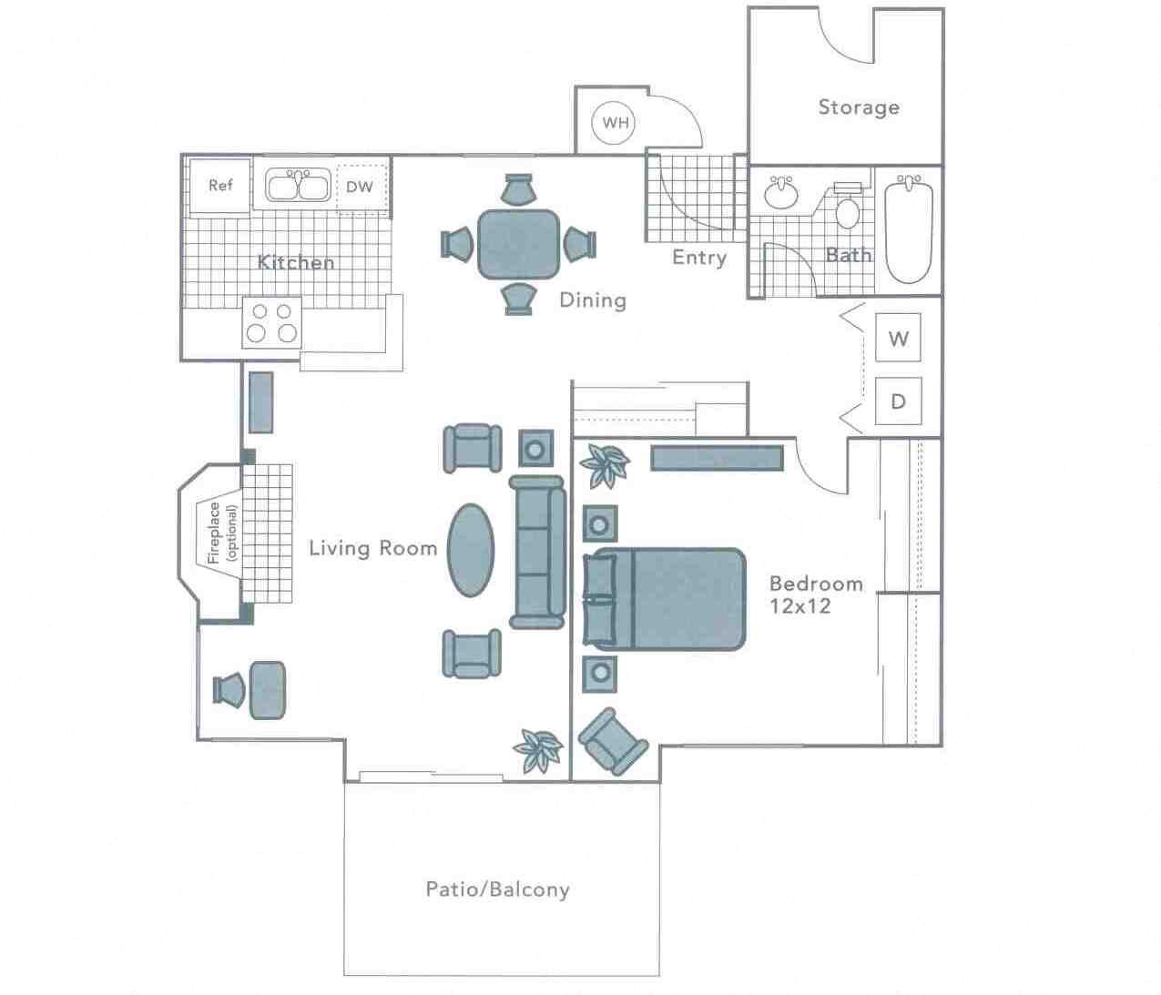 One Bedroom Floorplan