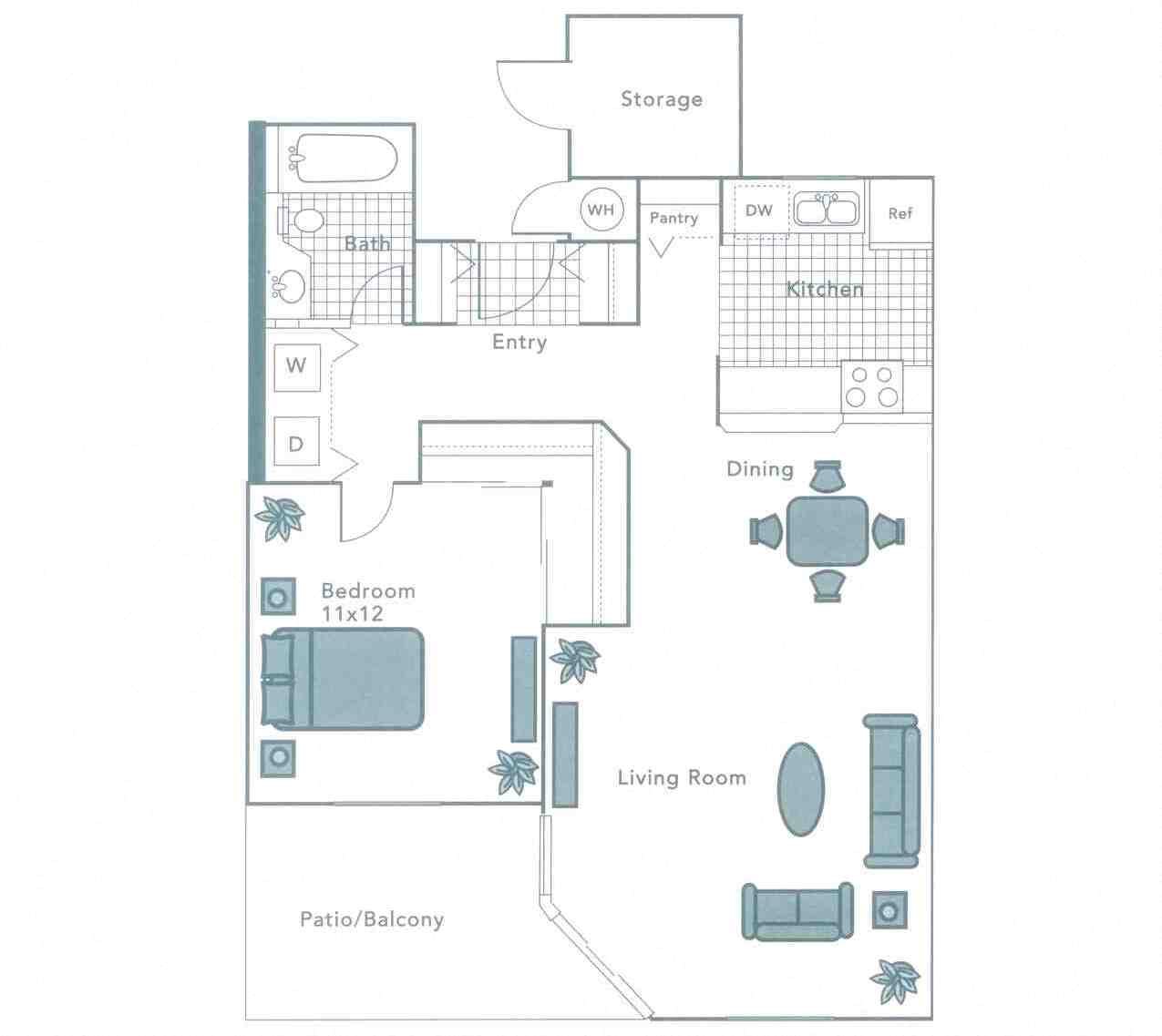 One Bedroom Floorplan