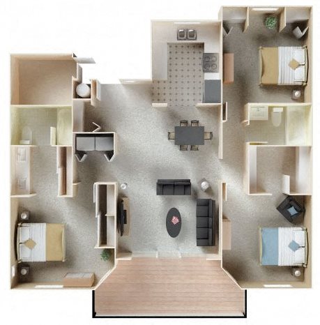 Three Bedroom Floorplan