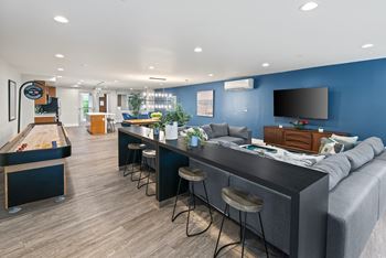 Clubroom with entertainment kitchen