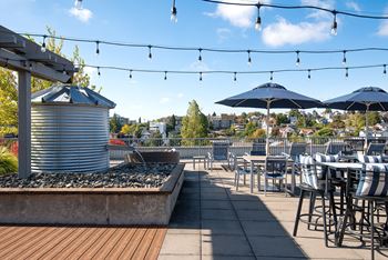 Rooftop deck with outdoor fireplace & BBQs