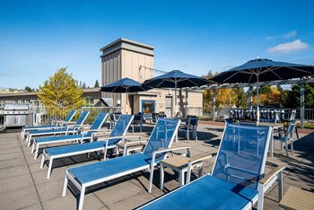 Rooftop deck with outdoor fireplace & BBQs