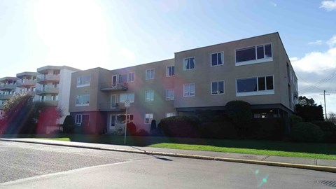 Apartment building on a sunny day.