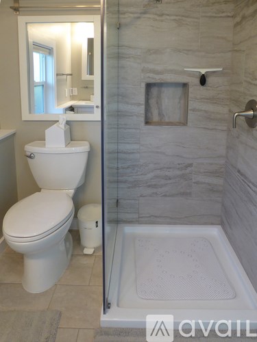 A bathroom with a toilet, a bidet, and a shower.
