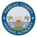 pinellas county housing authority logo with sunset and trees and island