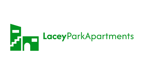 A green logo for Lacey Park Apartments.