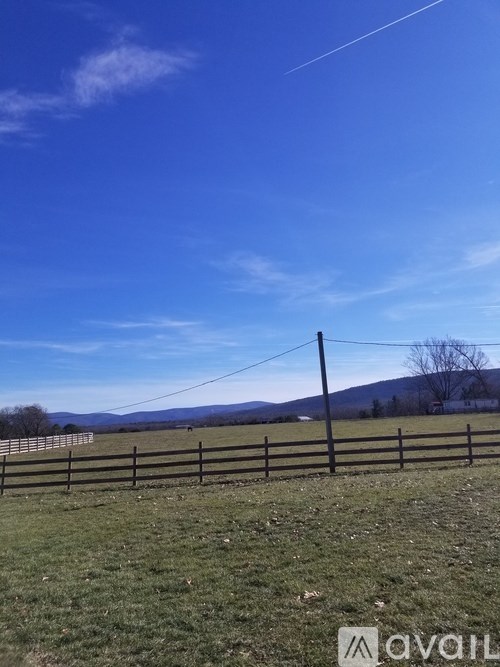 A fence in a field with a blue sky and a few clouds.
