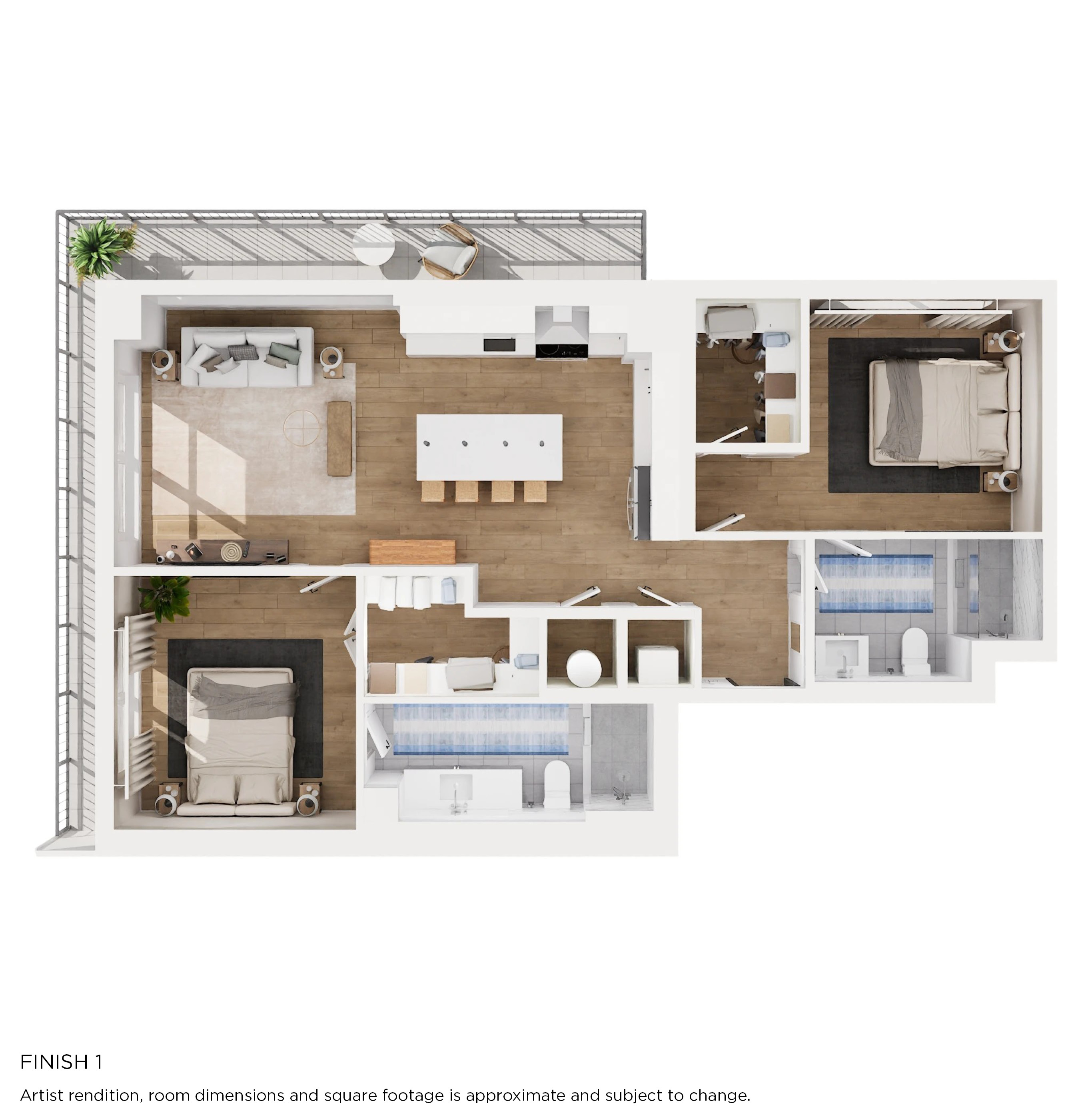 B1 Floorplan with Finish 1