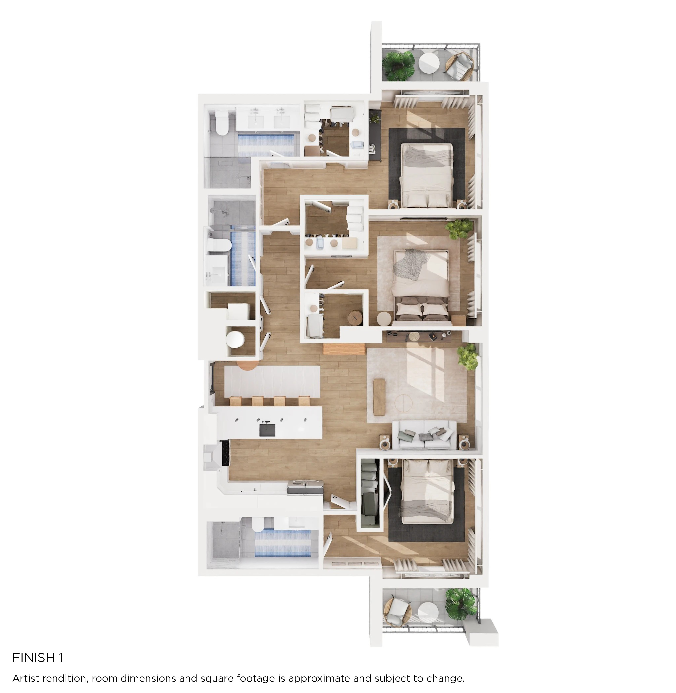C1 Floorplan with Finish 1