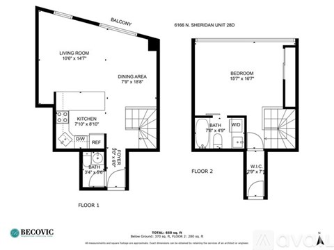 A floor plan for a 2 bedroom, 2 bath unit shows the layout of the rooms.