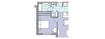 1 Bedroom no balcony