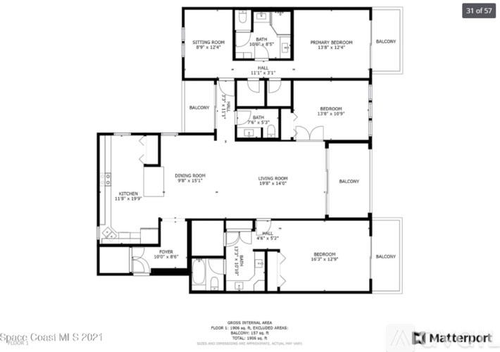 A floor plan for a Space Coast MI 2021.
