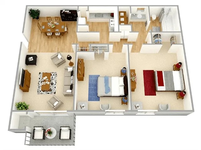 2 bed 1 bath A at Magnolia at Whitlock Apartments, Marietta, Georgia
