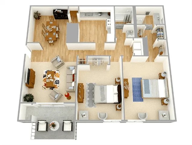 2 bed 1 bath B at Magnolia at Whitlock Apartments, Marietta