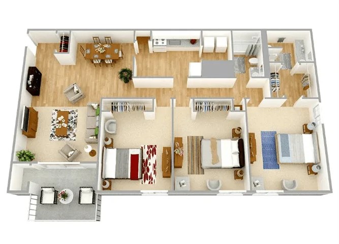 3 bed 2 bath at Magnolia at Whitlock Apartments, Georgia, 30064