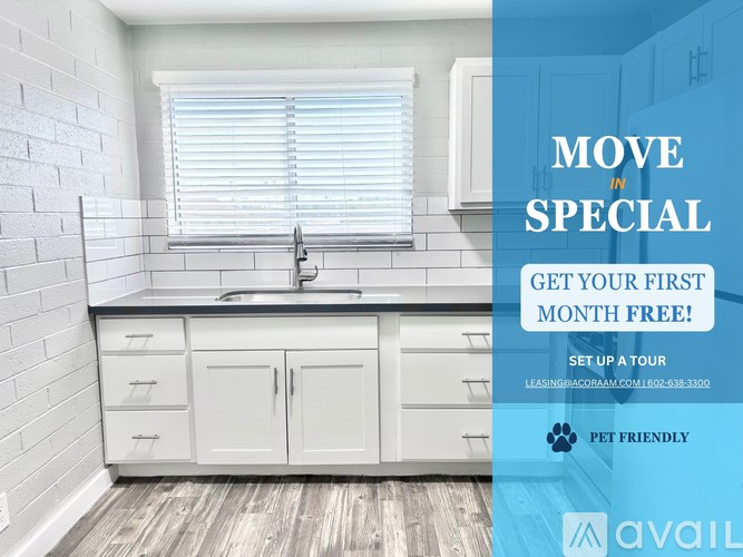 A kitchen with a special move offer.