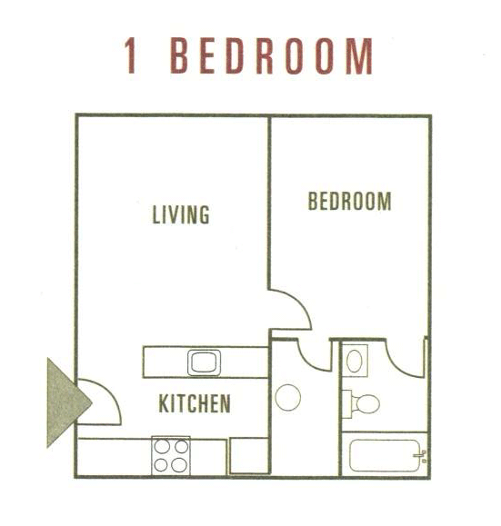 One Bedroom Floorplan
