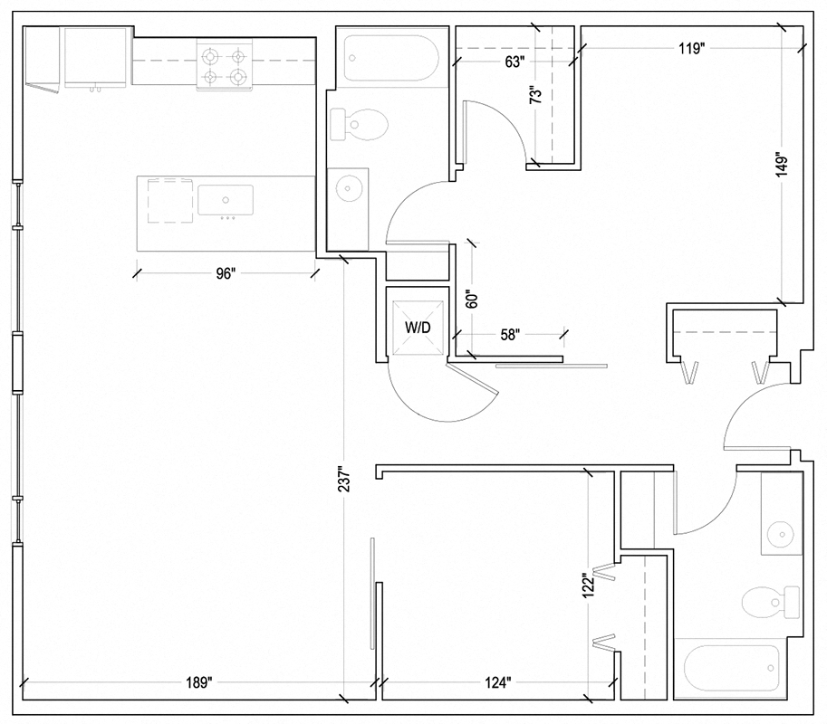2 Bedroom 2 Bath - True North