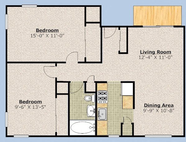 Two Bedroom Floor Plan 2