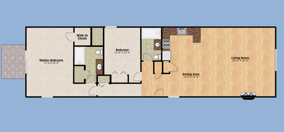 Two Bedroom/2 Bath Premium Floor Plan 3