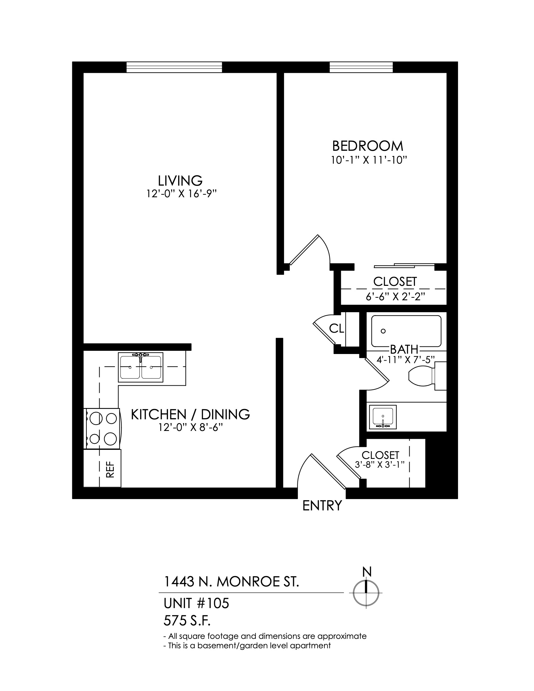 1 Bedroom, 1 Bath