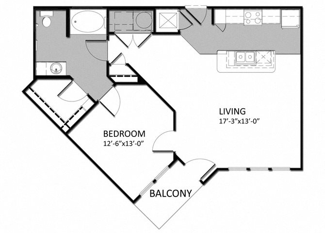 A-2 1Bedroom - Alt Floor Plan 5