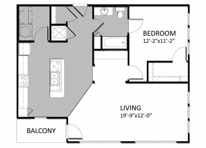 A-4 1Bedroom Floor Plan 9