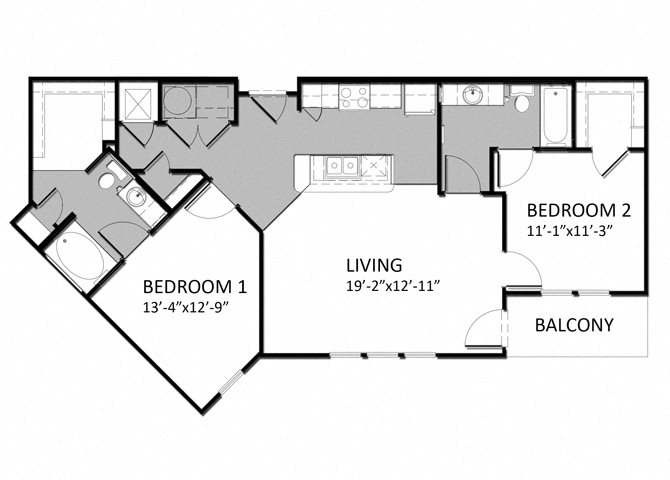 B-1 2Bedroom Floor Plan 10
