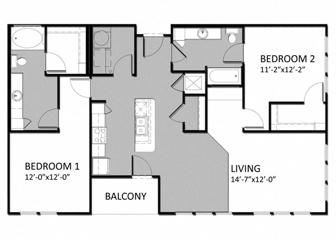 B-2 2Bedroom Floor Plan 11