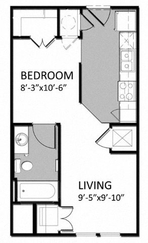 E-1 Studio Floor Plan 1