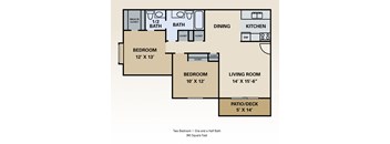 2 bedroom 1 1/2 bath