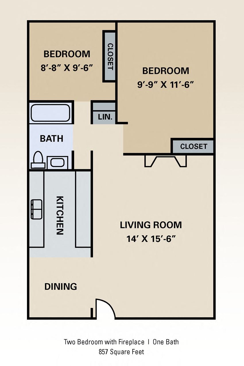 2 Bedroom 1 Bath