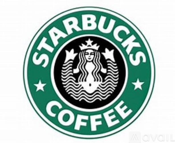 A green and white logo for Starbucks Coffee.