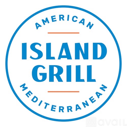 A logo for American Island Grill Mediterranean.