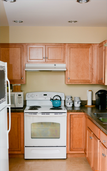 Modern kitchens at Marshfield Commons.