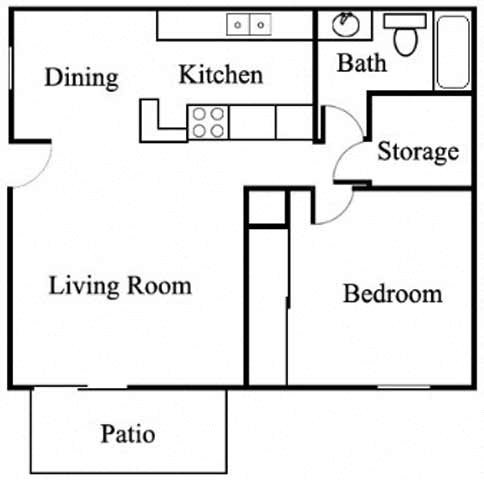 1BR/1BA Floorplan 1BR/1BA Floorplan at Sage Creek
