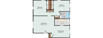 2 Bedroom Floorplan at Olde Salem Village