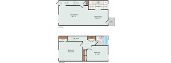 2 Bedroom Townhouse Floorplan at Olde Salem Village