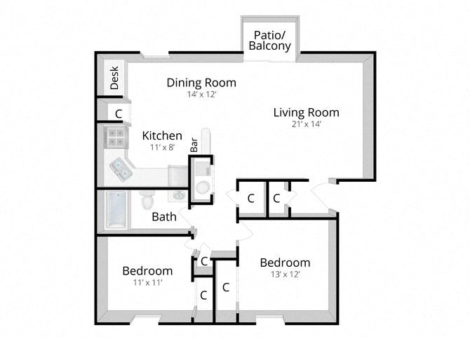 Two Bedroom Apartment in Greenwood