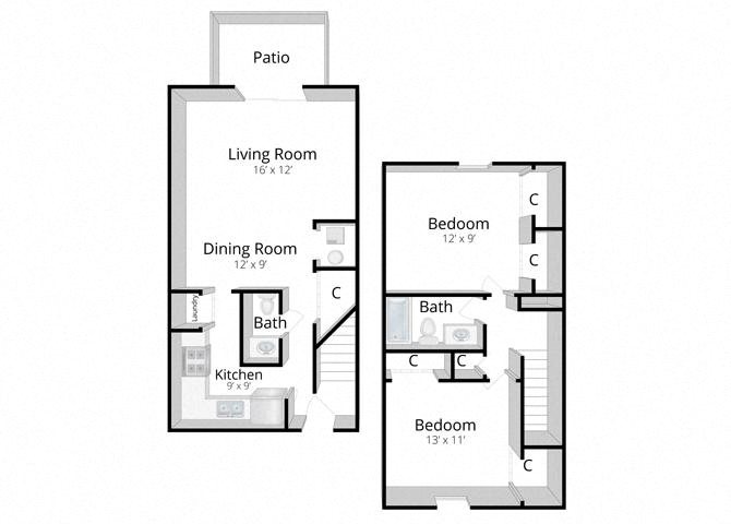 Two Bedroom Townhome in Greenwood
