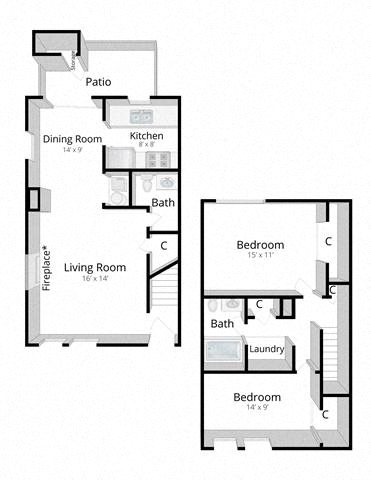 Two Bedroom Townhome in Columbus, Indiana