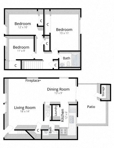 Three Bedroom Townhome in Columbus, Indiana