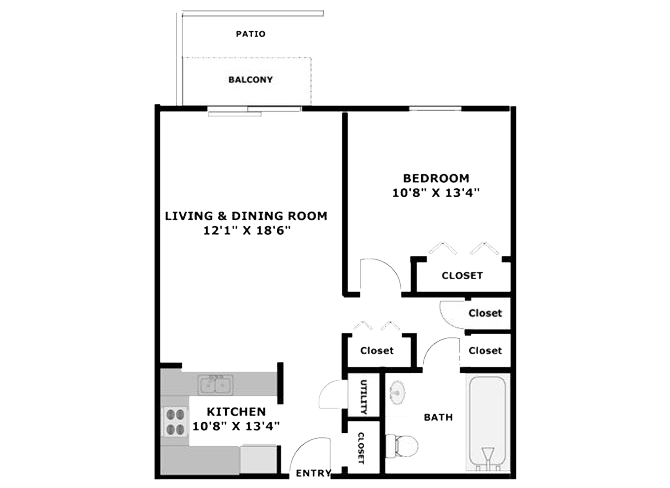 1 Bedroom Apartment Floor Plan 1
