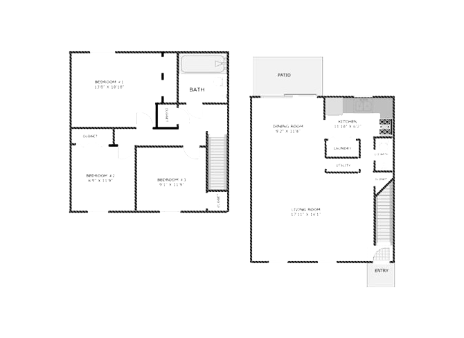 3 Bedroom Townhome Floor Plan 3