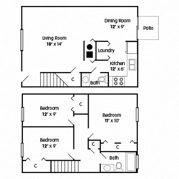 3 Bedroom Townhome – Empowerment Floor Plan 5