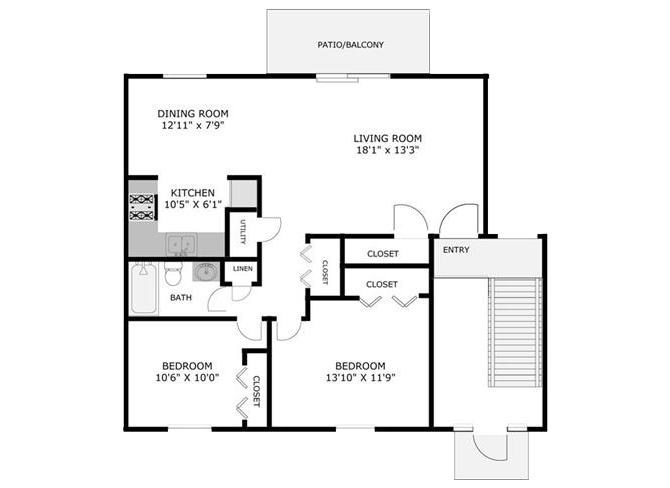 Two Bedroom Apartment Floor Plan 2
