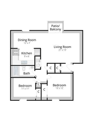 West Indianapolis Two Bedroom Apartment