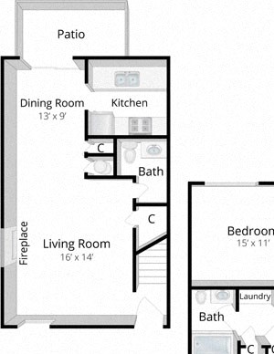 2 Bedroom Townhome